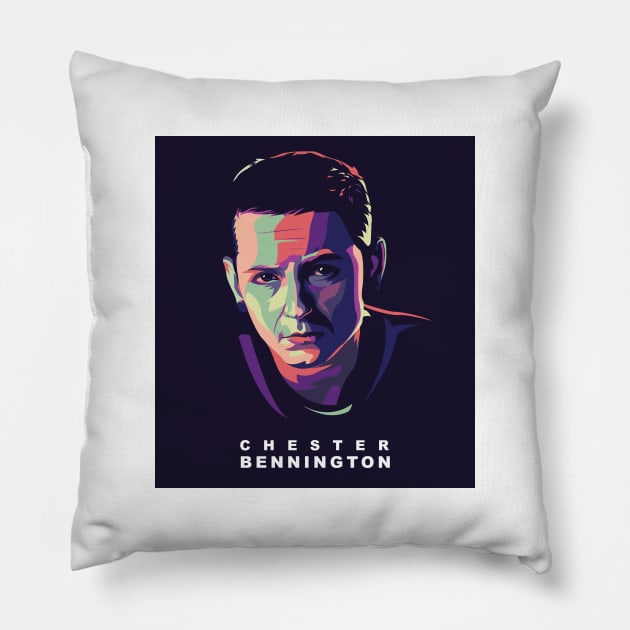 Chester Bennington In Pop Art Style Pillow by Hanafi