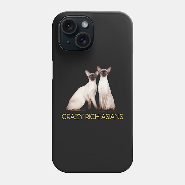 Crazy Rich Siamese Cats Phone Case by CeeGunn