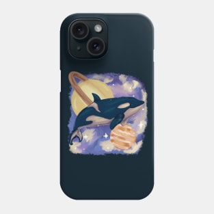 Orca swimming in space Phone Case