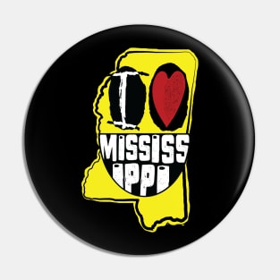 I Love Mississippi Smiling Happy Face Pin