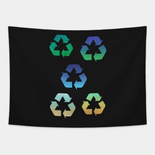 Ombre Faux Glitter Recycle Symbol Pack Tapestry