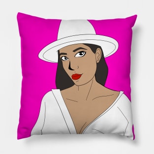 alexa in the panama paradise portrait Pillow