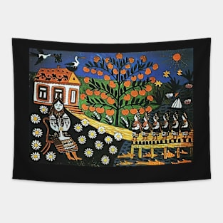 years of my youth come visit me 1969 - Maria Primachenko Tapestry