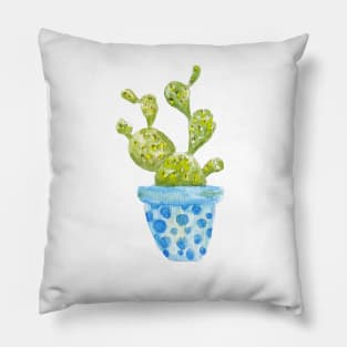 Watercolor cactus Pillow