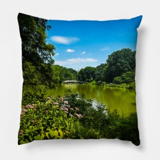 Central Park Lake Bridge Manhattan NYC Pillow