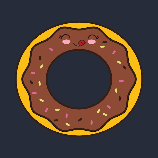 Smiling Happy Donut Cartoon by InkyArt