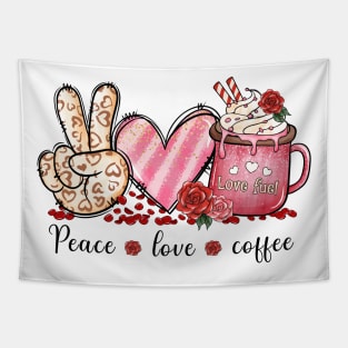 Peace, Love, Coffee Tapestry