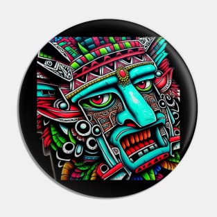 Aztec Tribal Warrior Pin