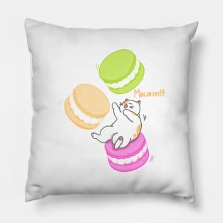 Cat and Macaron Pillow