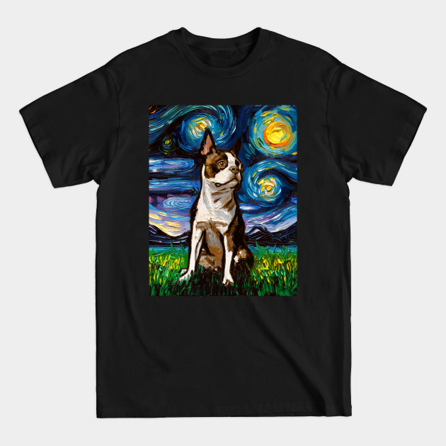 Disover Brown Boston Terrier Night - Boston Terrier - T-Shirt