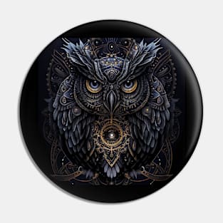 Owl in Bronze and Pewter Pin