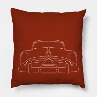 1952 Hudson Hornet - front stencil, white Pillow