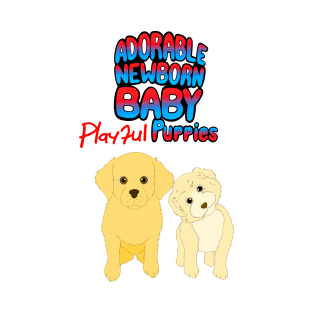 Adorable Newborn Baby Playful Puppies T-Shirt