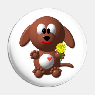 Cute Dapper Dog with a Dandelion Pin