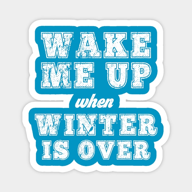 Funny Winter Hater Cold Weather Sarcastic Summer Lover Gift Wake Me Up When Winter Is Over Magnet by HuntTreasures