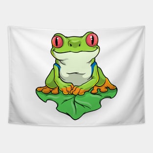 Frog on Leaf Tapestry