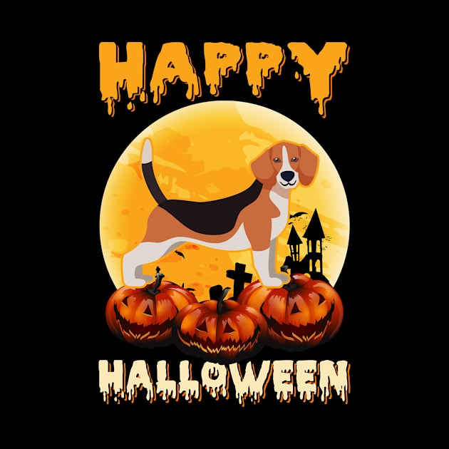 Beagle Halloween Scary Pumpkin Moon Costume by foxmqpo