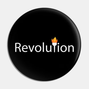 Revolution text design Pin