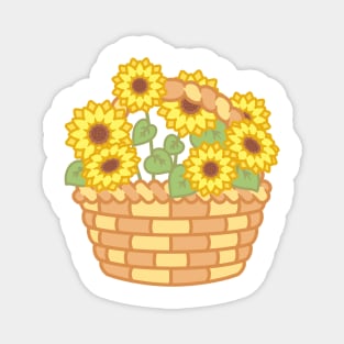 Yellow Summer Sunflower Basket Magnet