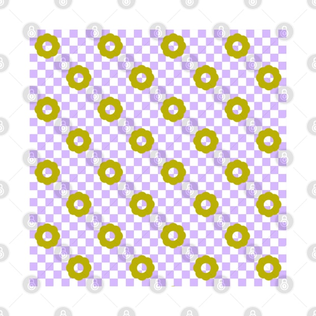 Checkers and Daisies (lilac-puce) by LetsOverThinkIt