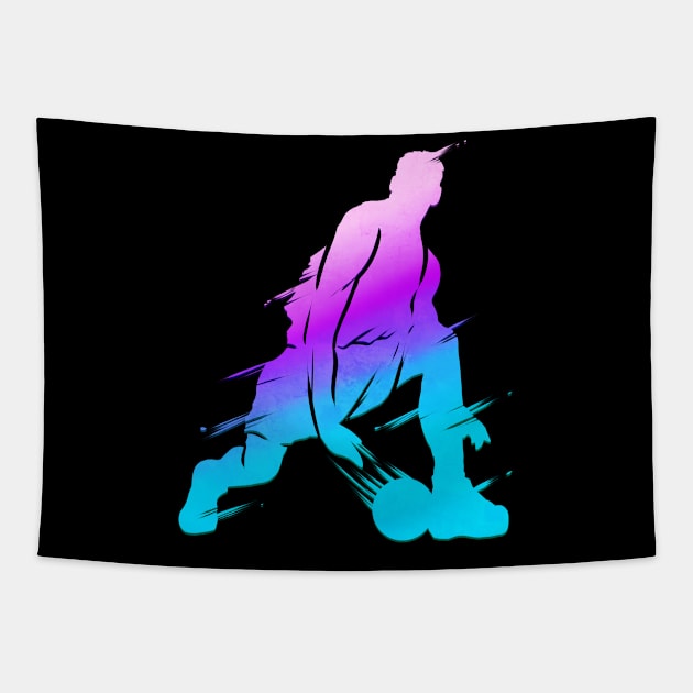 Silhouette Basketball Player, Shadow Basketball Tapestry by SinBle