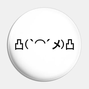 Mo' Angry Japanese Emoticon Kaomoji Pin