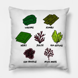 Illustrated Types of Edible Seaweed Pillow