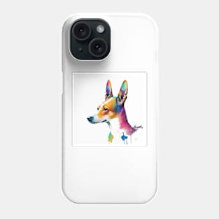 Basenji Dog In Watercolor & Pen Phone Case