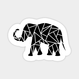 BLACK Animal Geometric Elephant. Magnet