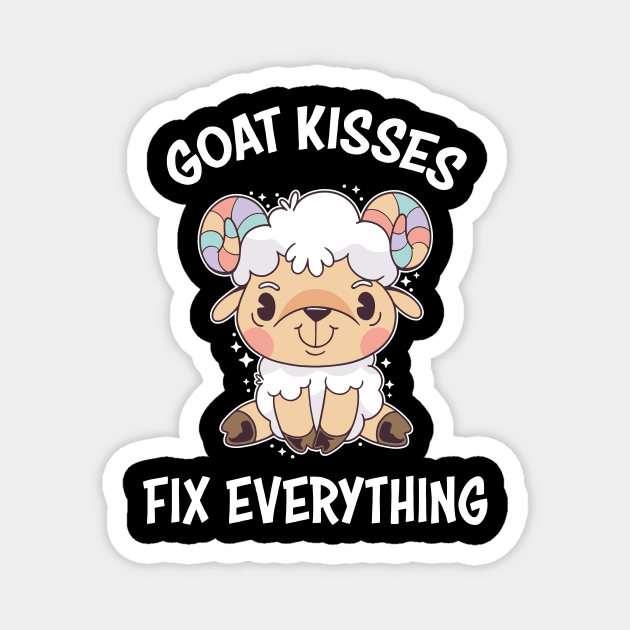 Spread Love and Laughter with Our Goat Kisses Fix Everything Magnet by star trek fanart and more