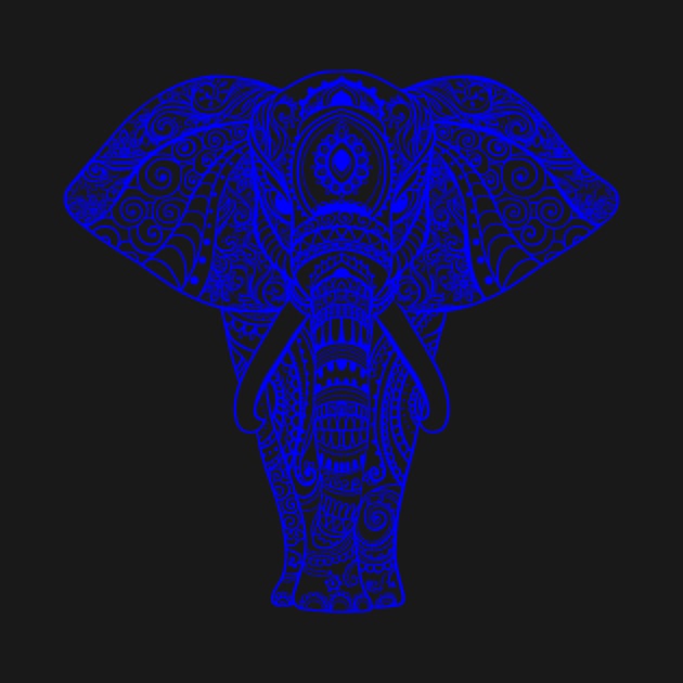 Blue Elephant Mandala by GroveCo