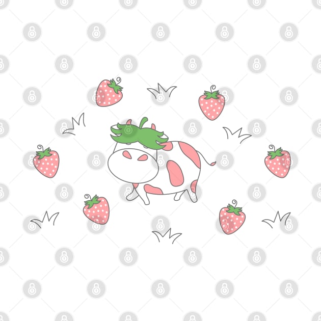 Happy Strawberry Cow by LulululuPainting