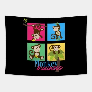 Monkey Business Funny Design For Animal Lovers Tapestry