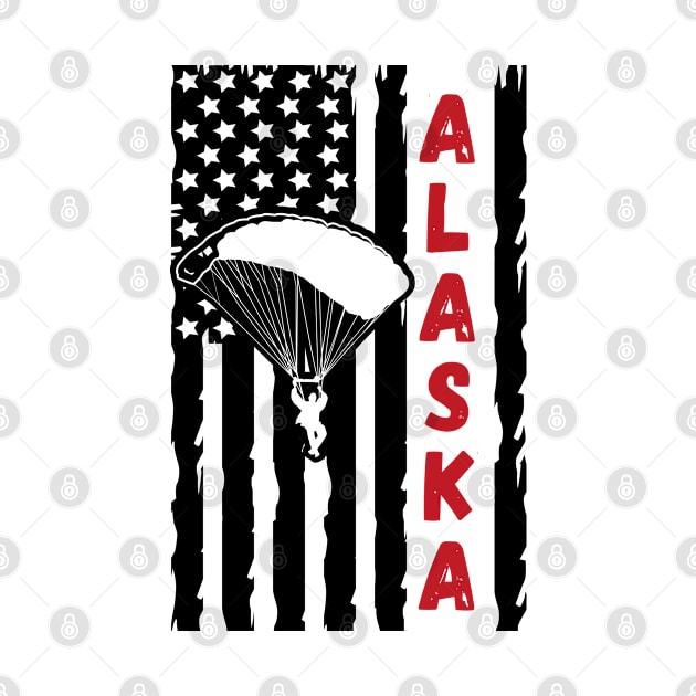 Alaska USA - Vintage Paragliding Skydiving Parachuting Parasailing Logo by Vintage-TM