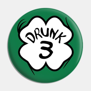 Drunk 3 St Pattys Day Green Tee Drinking Team Group Matching Pin