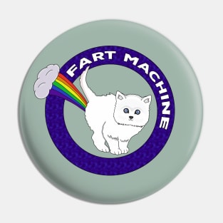 Fart Machine - Funny Cat Rainbow Pin