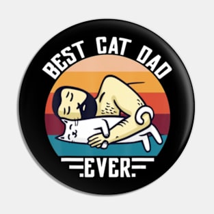 Best Cat Dad Ever Vintage Man Hug Cat Pin