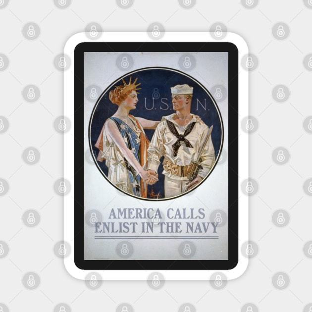 America Calls Enlist in the Navy Magnet by seacucumber