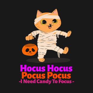 Hocus Pocus Halloween Spooky Funny Cat Kids Halloween Costume 2020 Gifts T-Shirt