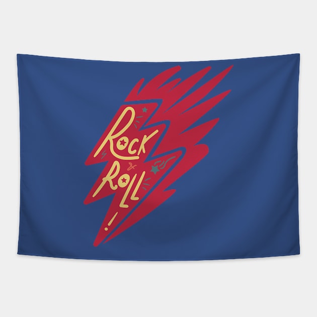 Rock Roll Lettering Tapestry by Mako Design 