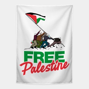 Free Palestine Flag Raising Protest Riot Tapestry