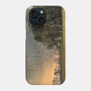 Nature sunrise with birds in flight Phone Case