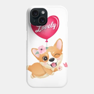 cute little corgi love valentine tshirt Phone Case