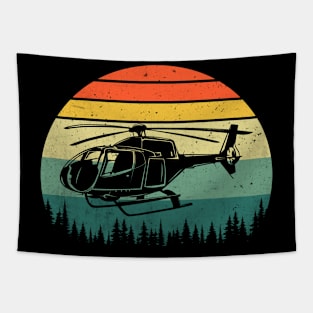 Helicopter Pilot Retro Vintage Tapestry