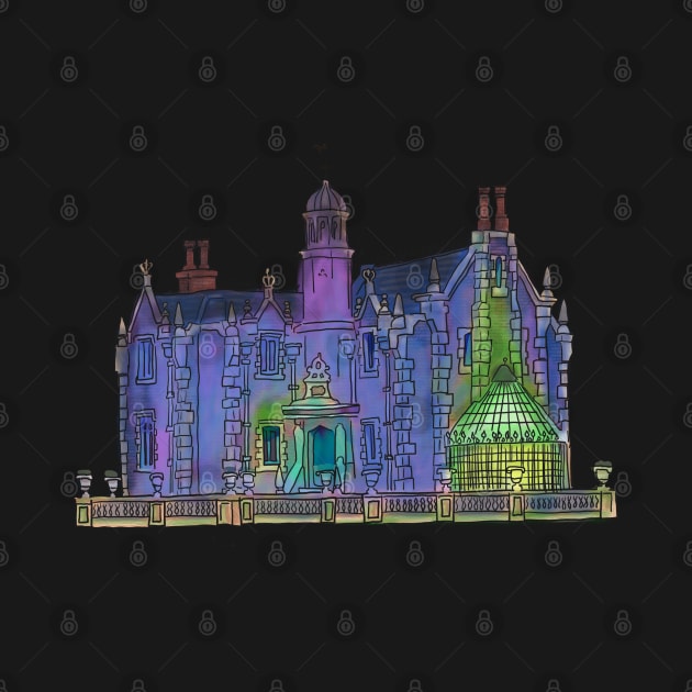 Halloween Haunted Mansion by tesiamarieart