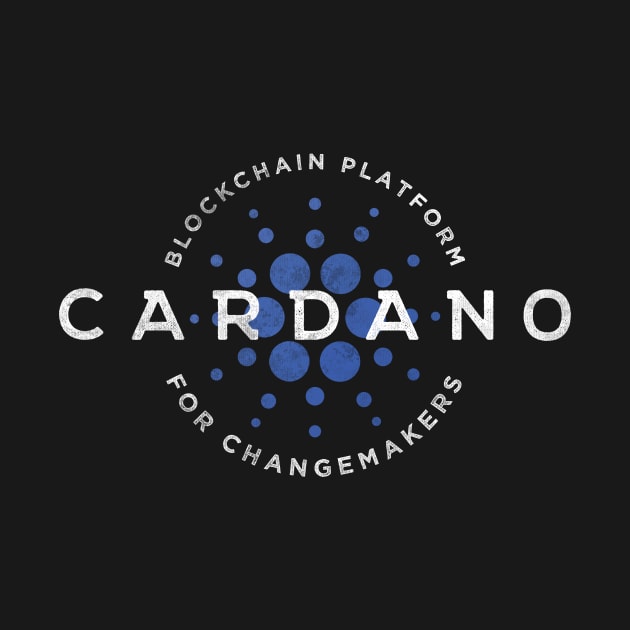 Cardano Vintage Logo Retro Cryptocurrency ADA Token by Kogarashi