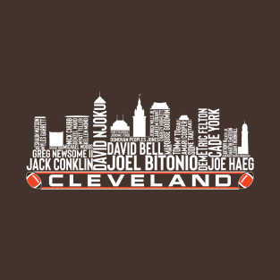 Cleveland Football Team 23 Player Roster, Cleveland City Skyline T-Shirt