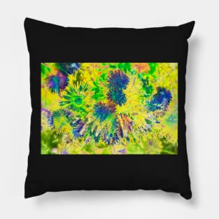 Dandelion blossom, abstract, macro shot, dandelion, flower Pillow