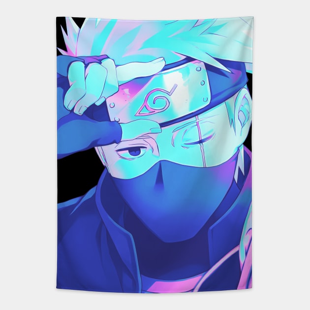 Kakashi vaporwave Tapestry by San Creative