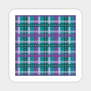 Tartan Pattern Purple and Green Magnet